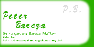 peter barcza business card